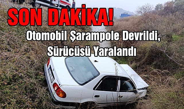 Son Dakika: Otomobil Şarampole Devrildi, Sürücüsü Yaralandı
