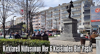 Kırklareli Nüfusunun Her 6 Kişisinden Biri Yaşlı!