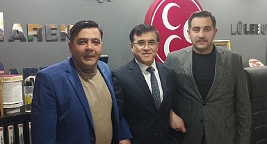 Ülkü Ocakları Kırklareli İl Başkanı ve Yöneticilerinden MHP Lüleburgaz İlçe Başkanı Tacettin Altay'a Ziyaret