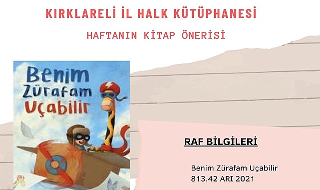Kırklareli İl Halk Kütüphanesi’nden Haftanın Kitap Önerisi