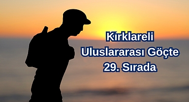 Kırklareli Uluslararası Göçte 29. Sırada