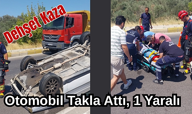 Dehşet Kaza: Otomobil Takla Attı, 1 Yaralı
