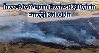 İnece’de Yangın Faciası! Çiftçinin Emeği Kül Oldu