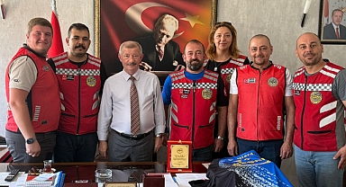 Keşan Motosiklet Kulübünden İlçenin Yeni Kaymakamı Aziz Mercan'a 'Hoş Geldin' Ziyareti