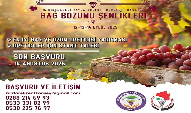 Kırklareli’de Geleneksel Bağbozumu Şenliği İçin Geri Sayım Başladı