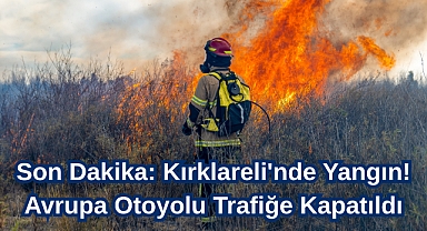 Son Dakika: Kırklareli'nde Yangın! Avrupa Otoyolu Trafiğe Kapatıldı