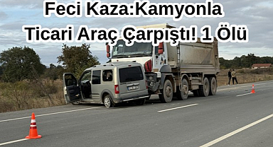 Feci Kaza:Kamyonla Ticari Araç Çarpıştı! 1 Ölü