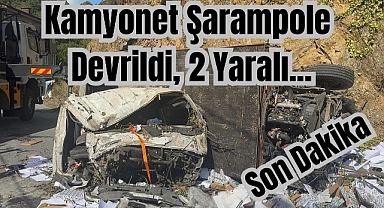 Son Dakika: Kamyonet Şarampole Devrildi, 2 Yaralı