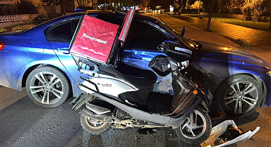 Feci Kaza! Motosikletle Otomobil Çarpıştı, 1 Yaralı