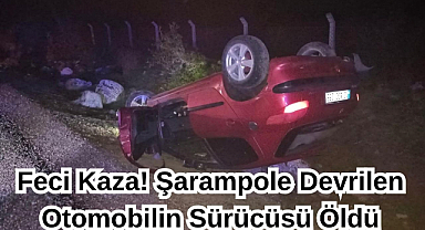 Feci Kaza! Şarampole Devrilen Otomobilin Sürücüsü Öldü 