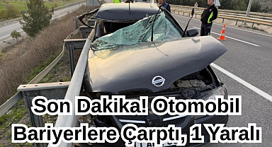 Son Dakika! Otomobil Bariyerlere Çarptı,1 Yaralı...