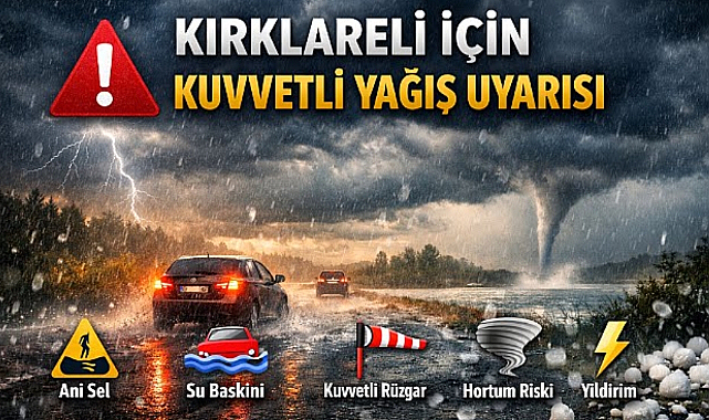 Kırklareli İçin Kuvvetli Rüzgâr ve Fırtına Uyarısı