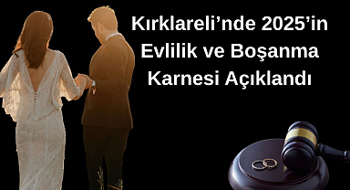 Kırklareli’nde 2025’in Evlilik ve Boşanma Karnesi Açıklandı