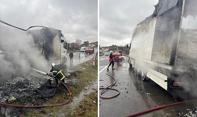 Kırklareli'nde Hamsi Yüklü Tırda Yangın Korkuttu