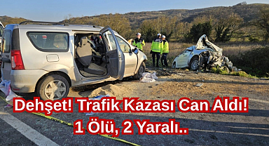 Dehşet! Trafik Kazası Can Aldı! 1 Ölü, 2 Yaralı..