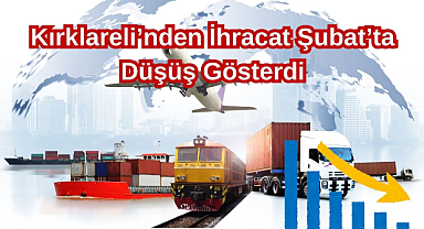 Kırklareli’nden İhracat Şubat’ta Düşüş Gösterdi