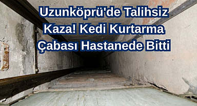 Uzunköprü'de Talihsiz Kaza! Kedi Kurtarma Çabası Hastanede Bitti