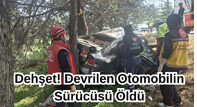 Dehşet! Devrilen Otomobilin Sürücüsü Öldü