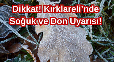 Dikkat! Kırklareli’nde Soğuk ve Don Uyarısı!