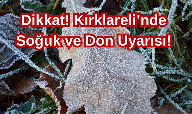 Dikkat! Kırklareli’nde Soğuk ve Don Uyarısı!