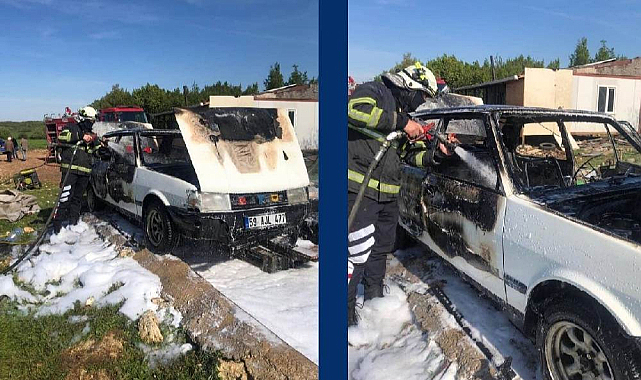 Kırklareli'nde Park Halindeki Otomobil Alevlere Teslim Oldu!