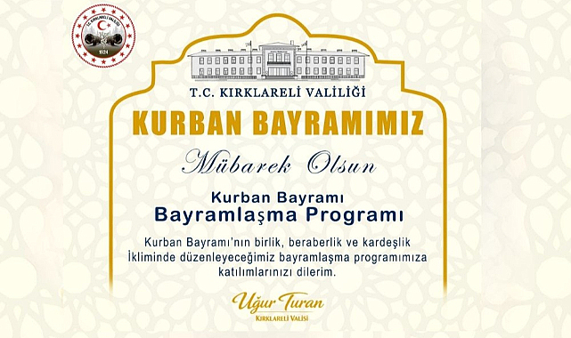 Kırklareli Valiliği Kurban Bayramı Programı Açıklandı