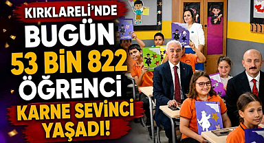 Kırklareli'nde Bugün 53 Bin 822 Öğrenci Karne Sevinci Yaşadı! 