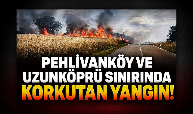Pehlivanköy ve Uzunköprü Sınırında Korkutan Yangın!