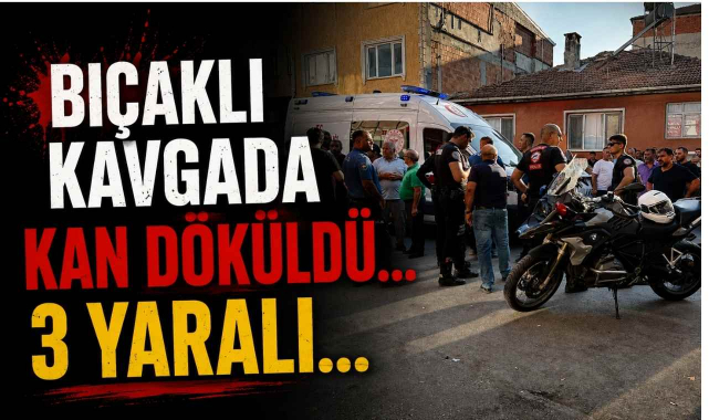 Bıçaklı Kavgada Kan Döküldü...3 Yaralı...