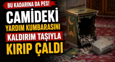 Bu Kadarına da Pes! Camideki Yardım Kumbarasını Kaldırım Taşıyla Kırıp Çaldı