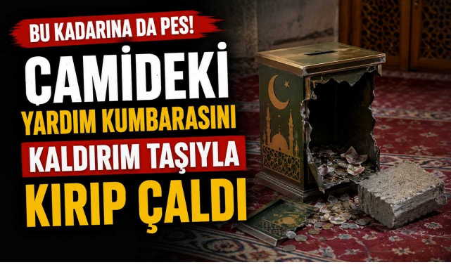 Bu Kadarına da Pes! Camideki Yardım Kumbarasını Kaldırım Taşıyla Kırıp Çaldı