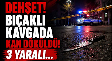 Dehşet Bıçaklı Kavgada Kan Döküldü! 3 Yaralı...
