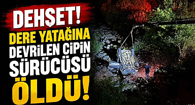 Dehşet! Dere Yatağına Devrilen Cipin Sürücüsü Öldü