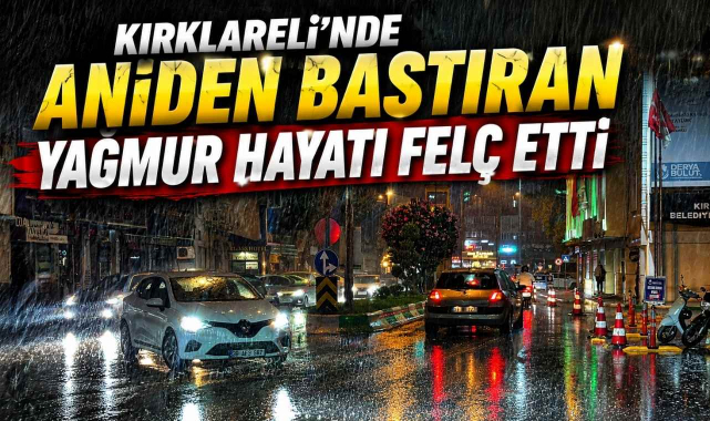 Kırklareli'nde Aniden Bastıran Yağmur Hayatı Felç Etti