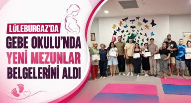 Lüleburgaz'da Gebe Okulu'nda Yeni Mezunlar Belgelerini Aldı