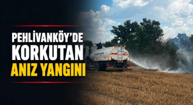 Pehlivanköy'de Korkutan Anız Yangını!