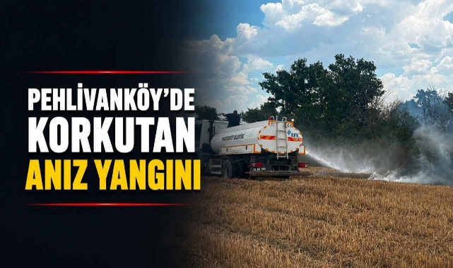 Pehlivanköy'de Korkutan Anız Yangını!
