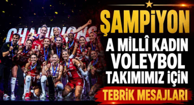 Şampiyon A Millî Kadın Voleybol Takımımız İçin Tebrik Mesajları