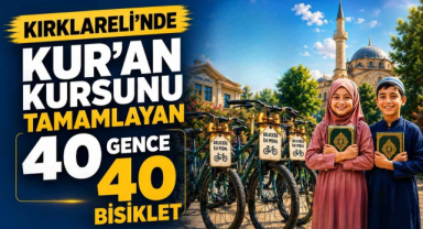 Kırklareli'nde Kur’an Kursunu Tamamlayan 40 Gence 40 Bisiklet