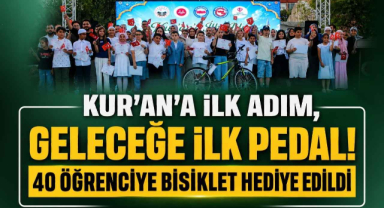 Kur'an'a İlk Adım, Geleceğe İlk Pedal! 40 Öğrenciye Bisiklet Hediye Edildi