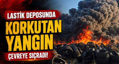 Lastik Deposunda Korkutan Yangın Çevreye Sıçradı!
