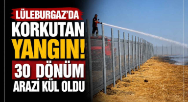 Lüleburgaz'da Korkutan Yangın! 30 Dönüm Arazi Kül Oldu