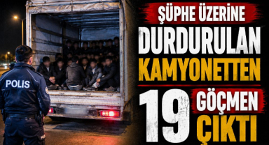 Şüphe Üzerine Durdurulan Kamyonetten 19 Göçmen Çıktı