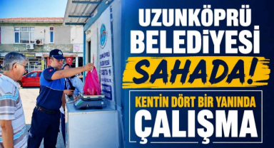 Uzunköprü Belediyesi Sahada! Kentin Dört Bir Yanında Çalışma