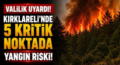 Valilik Uyardı! Kırklareli'nde 5 Kritik Noktada Yangın Riski!