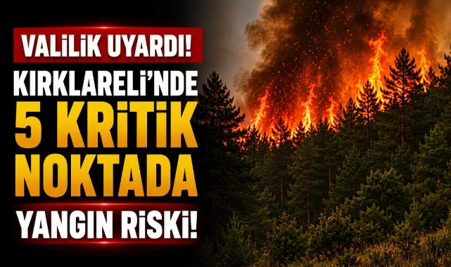 Valilik Uyardı! Kırklareli'nde 5 Kritik Noktada Yangın Riski!