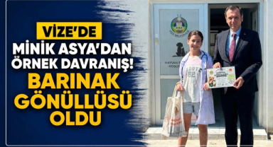 Vize'de Minik Asya'dan Örnek Davranış! Barınak Gönüllüsü Oldu