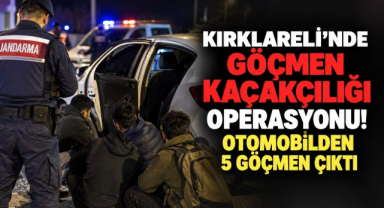 Kırklareli’nde Göçmen Kaçakçılığı Operasyonu! Otomobilden 5 Göçmen Çıktı