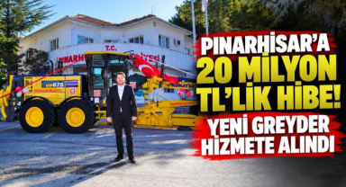 Pınarhisar'a 20 Milyon TL'lik Hibe! Yeni Greyder Hizmete Alındı