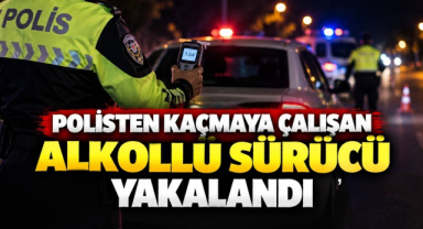 Polisten Kaçmaya Çalışan Alkollü Sürücü Yakalandı